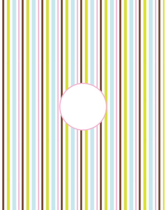Vertical Stripe with Circle 3 - QuickStitch Embroidery Paper - One 8.5in x 11in Sheet - CLOSEOUT