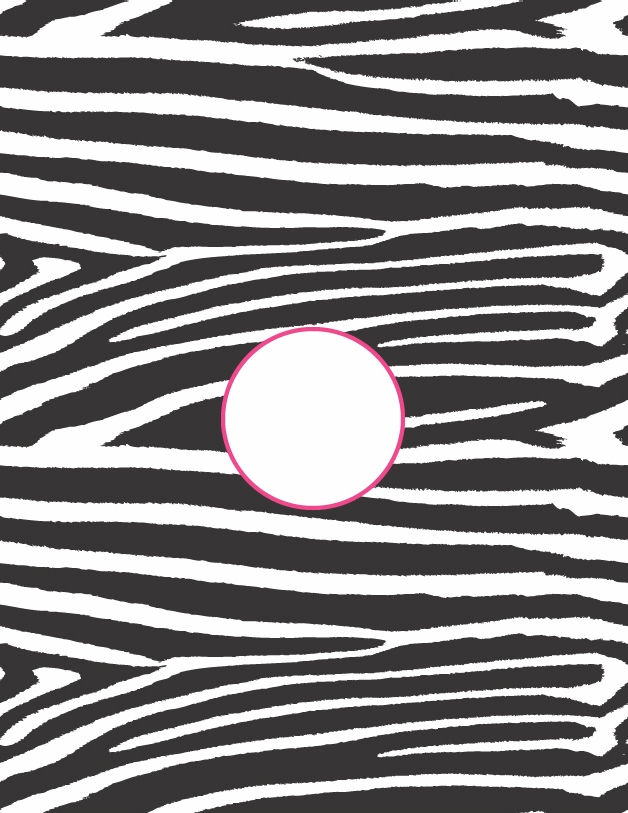 Zebra with Circle - QuickStitch Embroidery Paper - One 8.5in x 11in Sheet- CLOSEOUT