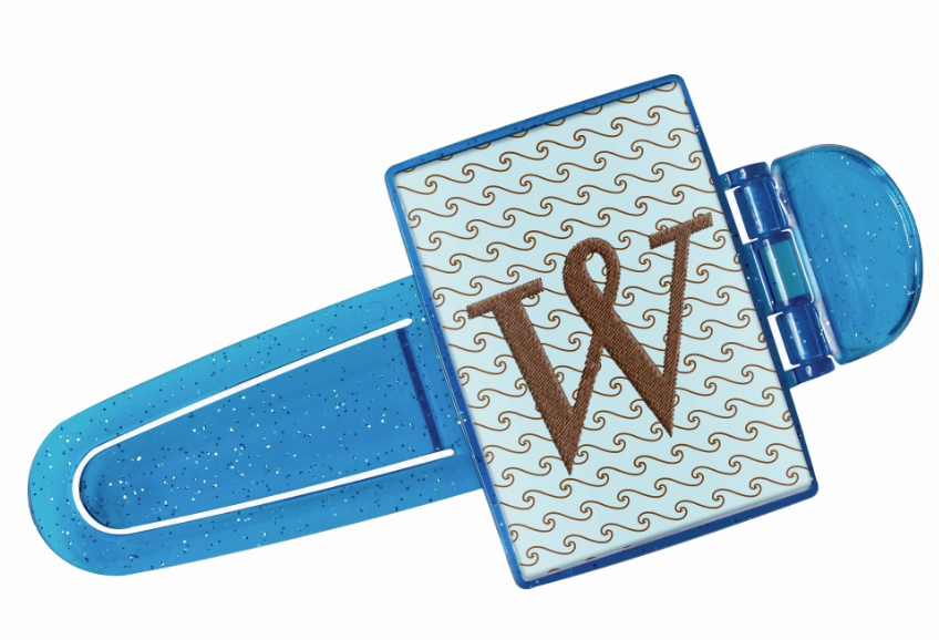 Photo Computer Clip - Blue Holder Acrylic Embroidery Blank - CLOSEOUT