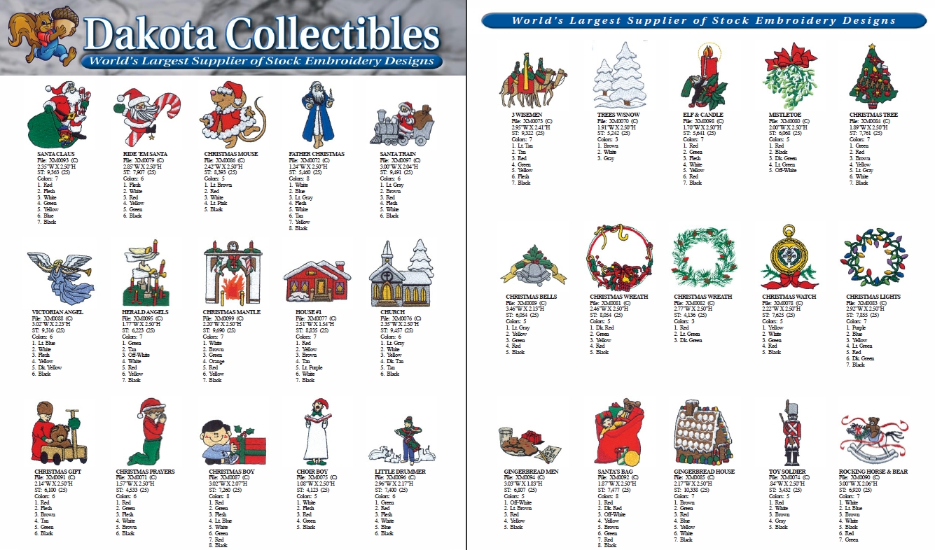 Christmas Pack 2 Embroidery Designs by Dakota Collectibles on a CD-ROM