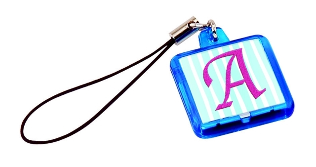 Cell Phone Charm - Translucent Blue - Acrylic Embroidery Blank - CLOSEOUT