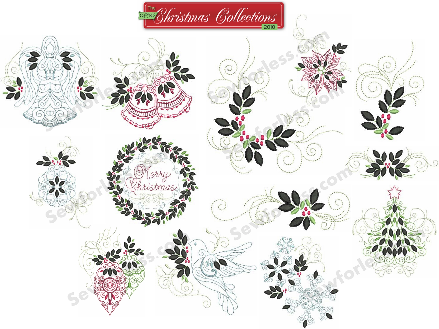 The OESD Christmas Collection 2010 - Collection Three Embroidery Designs on a Multi-Format CD-ROM CLOSEOUT
