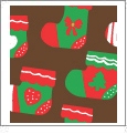 Stockings - Brown - Winter Holiday - QuickStitch Embroidery Paper - One 8.5in x 11in Sheet - CLOSEOUT