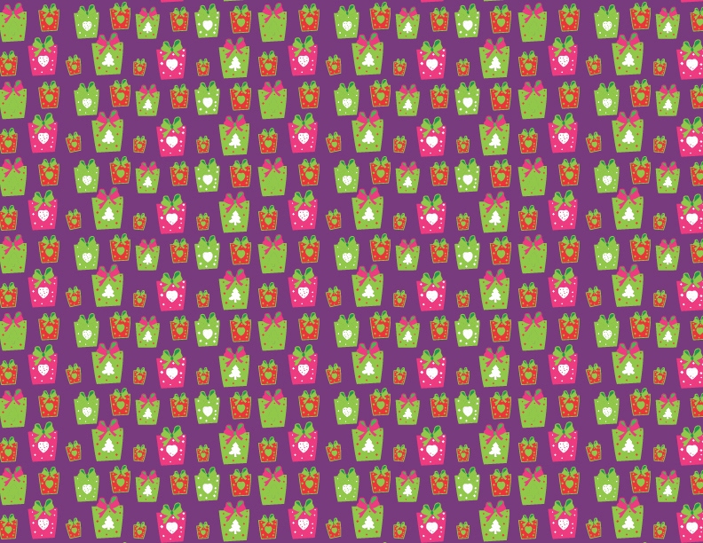 Presents - Purple - Winter Holiday - QuickStitch Embroidery Paper - One 8.5in x 11in Sheet - CLOSEOUT