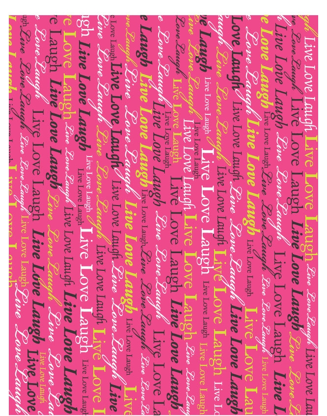 Live, Love, Laugh - Hot Pink - Words - QuickStitch Embroidery Paper - One 8.5in x 11in Sheet - CLOSEOUT