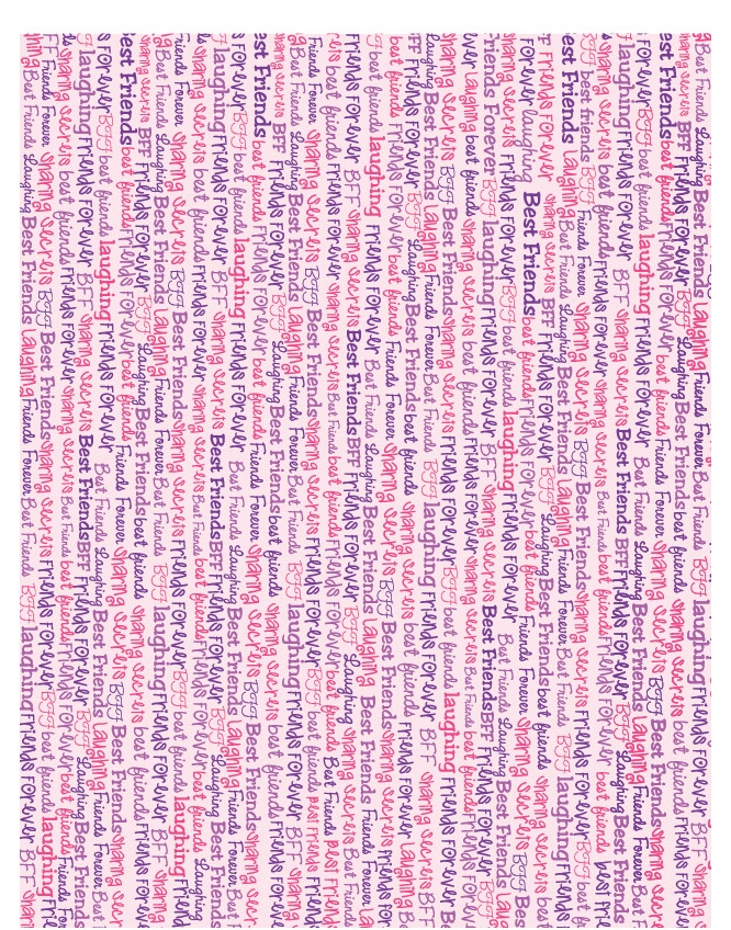 Best Friends Forever - Light Pink - Words - QuickStitch Embroidery Paper - One 8.5in x 11in Sheet