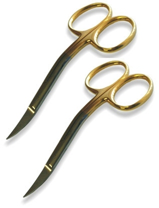 WunderStitch 4" Gold Handled Double Curved Embroidery Scissors 2 Pack - CYBER SPECIAL