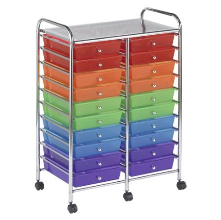 20 Drawer Double-Wide Mobile Organizer (Multi)