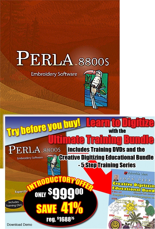 Perla 8800S Premium Digitizing Embroidery Software + Video Training Bonus