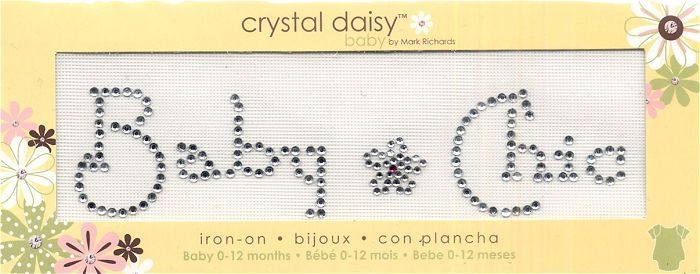 Baby Chic - Crystal Daisy Baby 1" x 4.75" Iron-On Crystals by Mark Richards CLOSEOUT