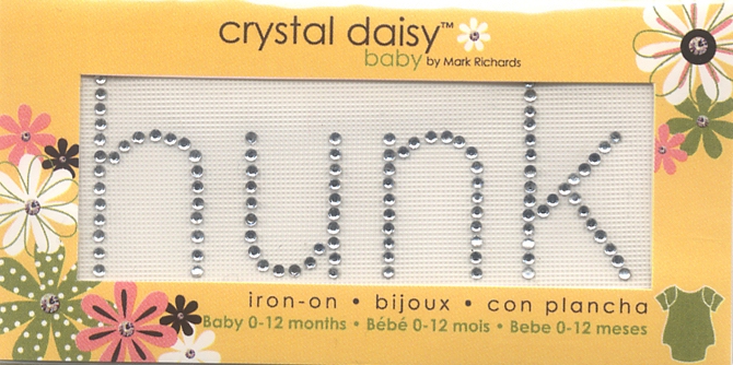 Hunk - Crystal Daisy Baby 1.25" x 3.25" Iron-On Crystals by Mark Richards CLOSEOUT