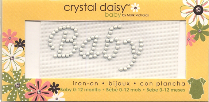 Baby - Crystal Daisy Baby 1" x 2" Iron-On Pearls by Mark Richards CLOSEOUT