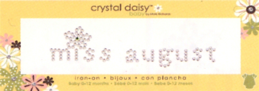 Miss August - Crystal Daisy Baby .75" x 3" Iron-On Crystals by Mark Richards CLOSEOUT