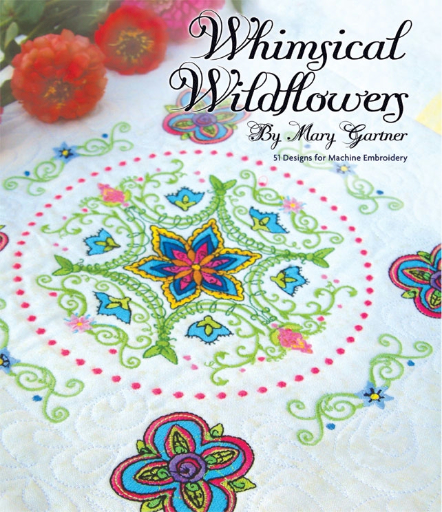 Whimsical Wildflowers by Mary Gartner Embroidery Designs on a Multi-Format CD-ROM CD-009