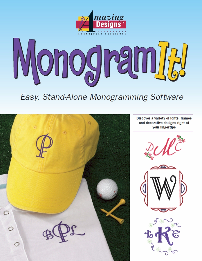 Monogram It Embroidery Lettering and Monogramming Software from Amazing Designs AD-MI - CLOSEOUT