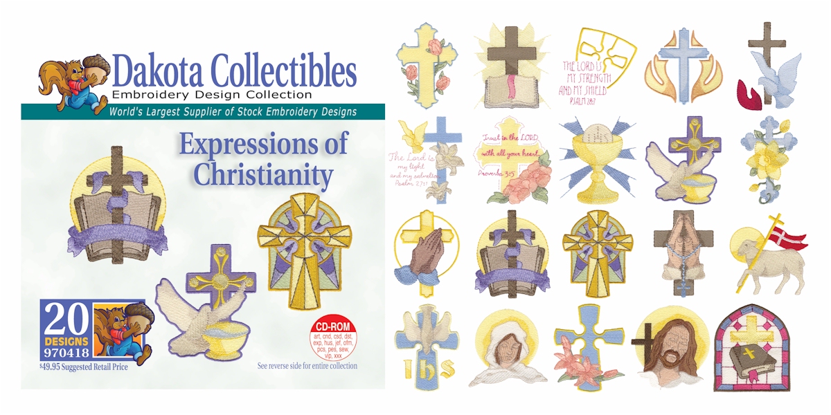 Expressions of Christianity Embroidery Designs by Dakota Collectibles on a CD-ROM 970418