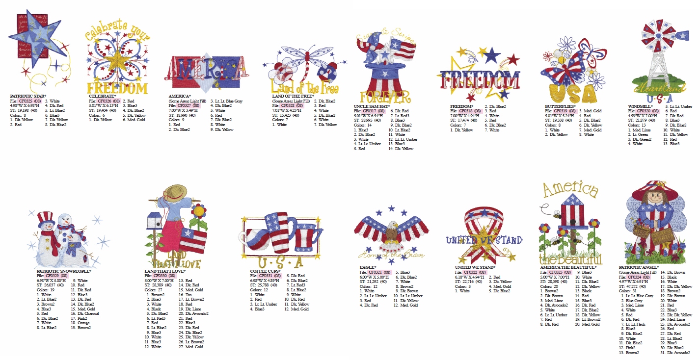 Patriotic Embroidery Designs Limited Edition Pack #9
