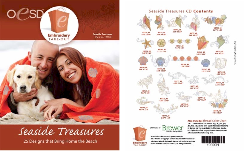 Seaside Treasures Embroidery Designs By Oklahoma Embroidery on Multi-Format CD-ROM
