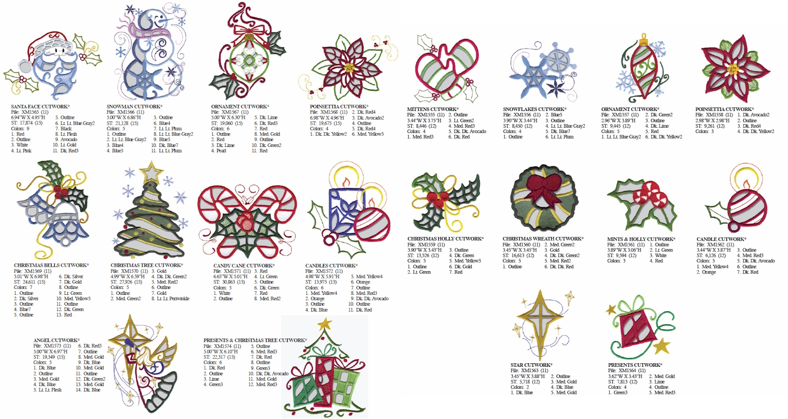 Christmas Cutwork Embroidery Designs by Dakota Collectibles on a CD-ROM 970416