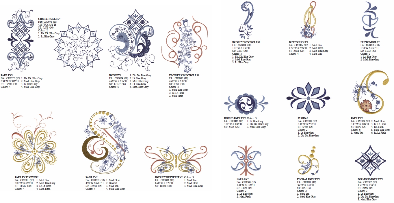 Perfectly Paisley Embroidery Designs by Dakota Collectibles on Multi-Format CD-ROM 970371