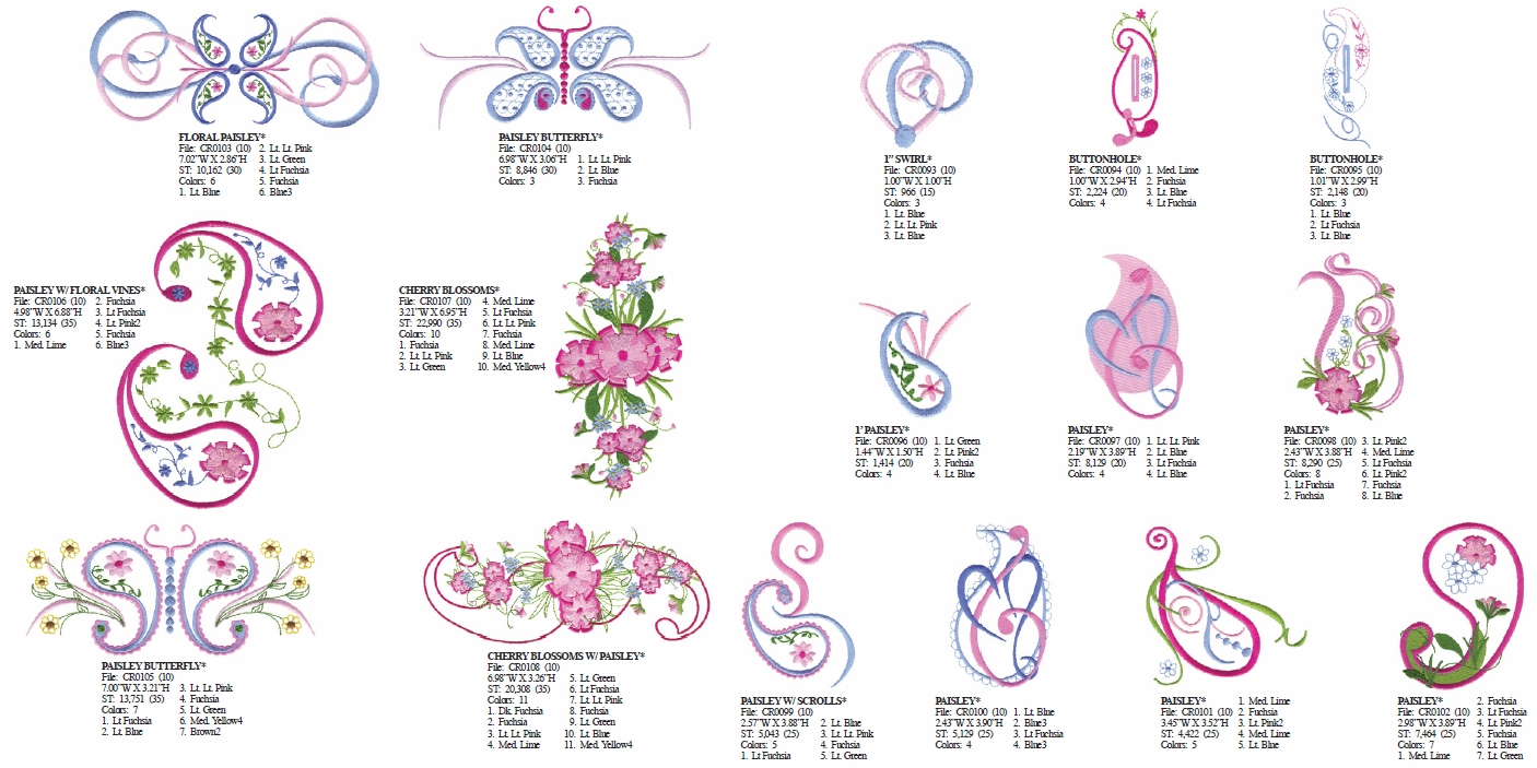 Pretty in Paisley Embroidery Designs by Dakota Collectibles on Multi-Format CD-ROM 970372
