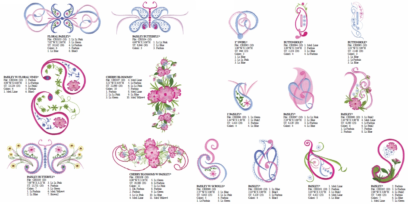 Pretty in Paisley Embroidery Designs by Dakota Collectibles on Multi-Format CD-ROM 970372