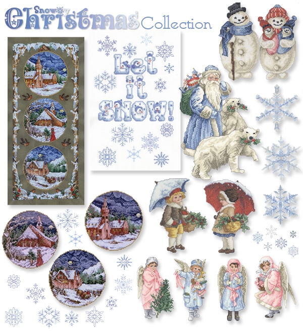 Snowy Christmas Embroidery Designs on CD from the Vermillion Stitchery 75300