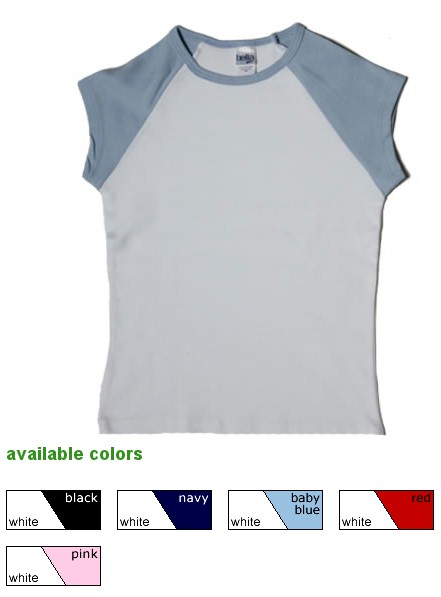 Bella Girl Cap Sleeve Raglan T-Shirt Embroidery Blanks