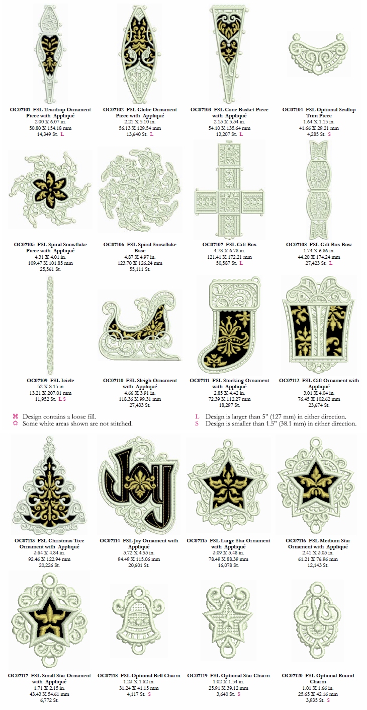 The OESD Christmas Collection 2011 - Collection 2 Lace Ornaments Embroidery Designs on a Multi-Format CD-ROM - CLOSEOUT