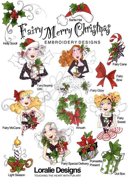 Fairy Merry Christmas by Loralie Designs Embroidery Designs on a Multi-Format CD-ROM 630098