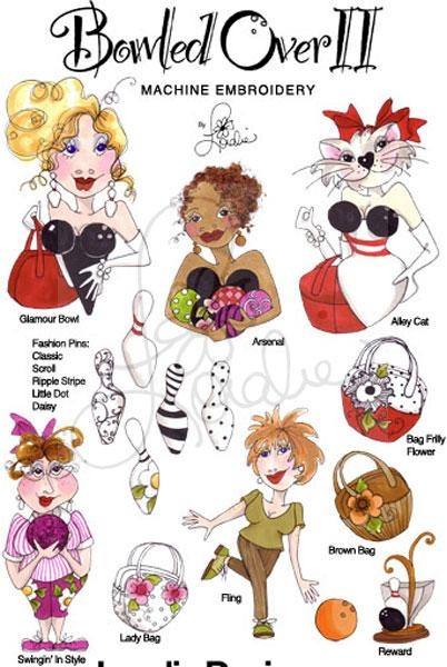 Bowled Over 2 by Loralie Designs Embroidery Designs on a Multi-Format CD-ROM 630100