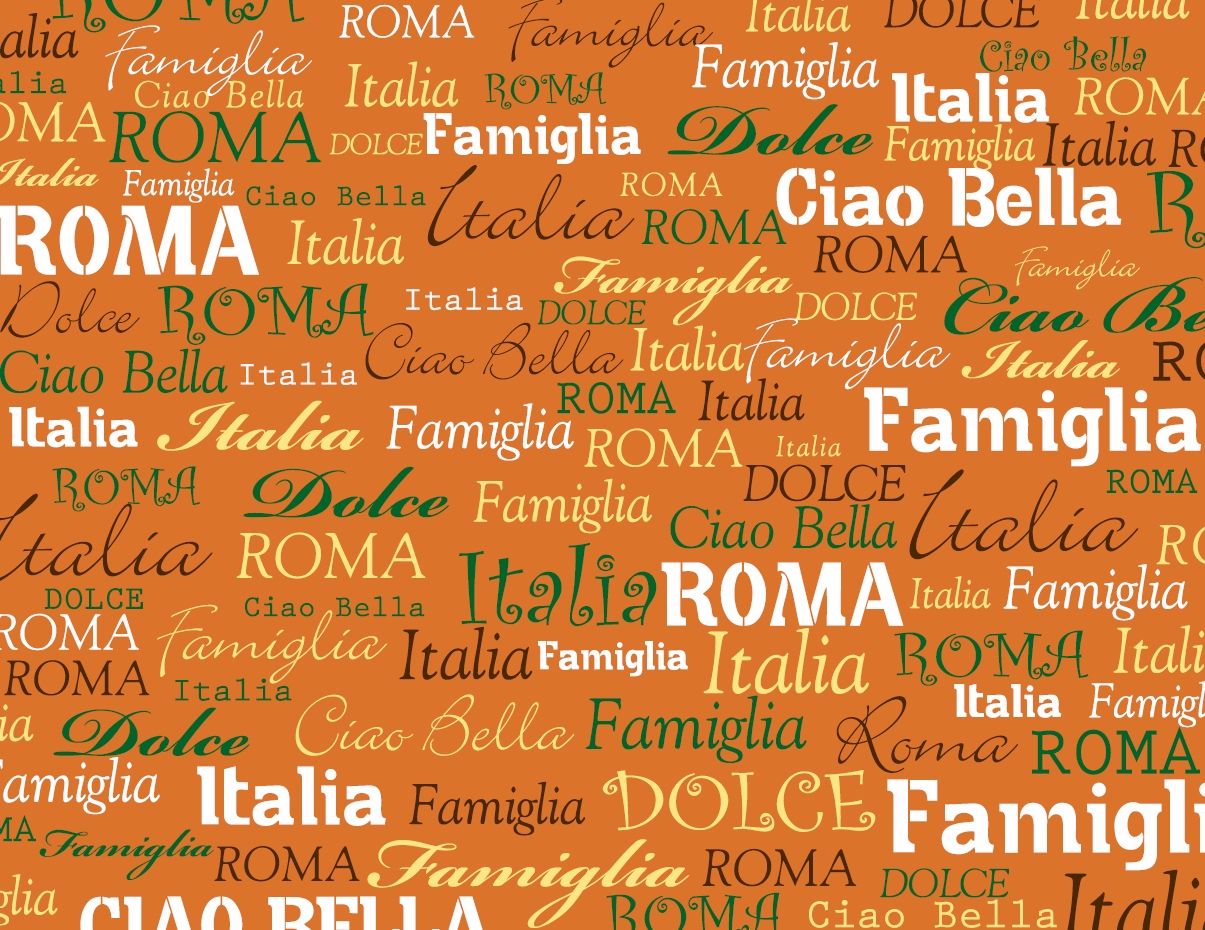 Roma Italiano- Orange - QuickStitch Embroidery Paper - One 8.5in x 11in Sheet - CLOSEOUT