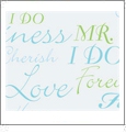 Wedding - Blue & Green - QuickStitch Embroidery Paper - One 8.5in x 11in Sheet - CLOSEOUT