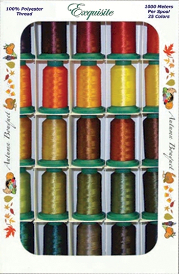 Exquisite/Poly-X40 Autumn Bouquet 25 Spool Embroidery Thread Kit 1000 Meters