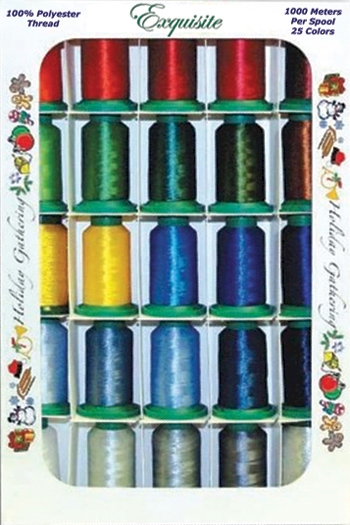 Exquisite/Poly-X40 Holiday Gathering 25 Spool Embroidery Thread Kit 1000 Meters