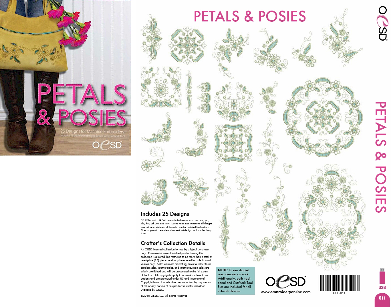 Petals & Posies Embroidery Designs on a Multi-Format CD-ROM CD-011