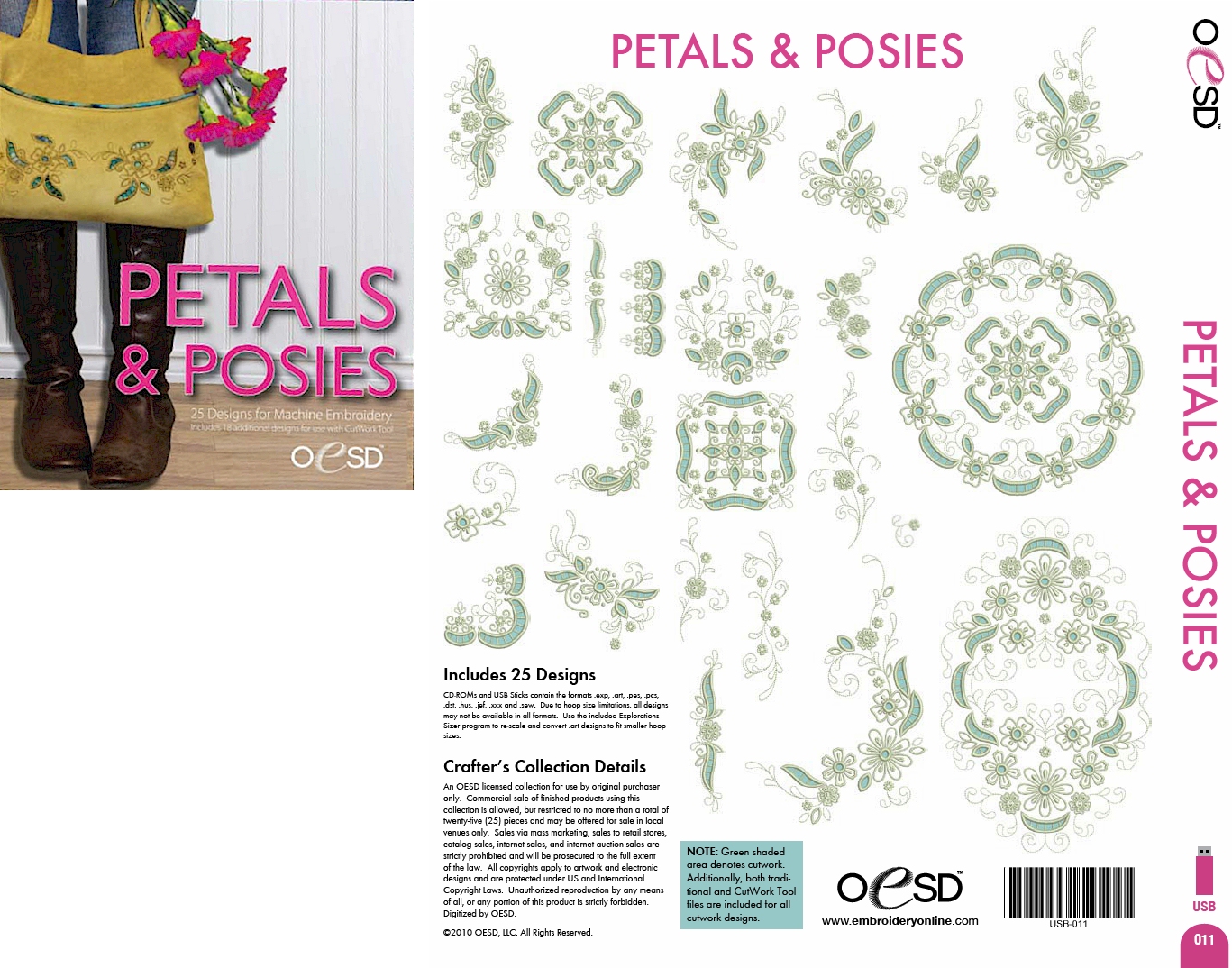 Petals & Posies Embroidery Designs on a Multi-Format USB Stick USB-011