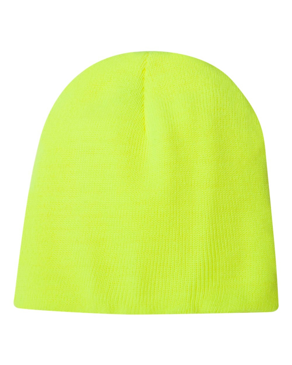 8.5" Knit Beanie Embroidery Blanks - Safety Lime