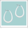Flat Hoop Silver Fashion Earrings - SPECIAL PURCHASE