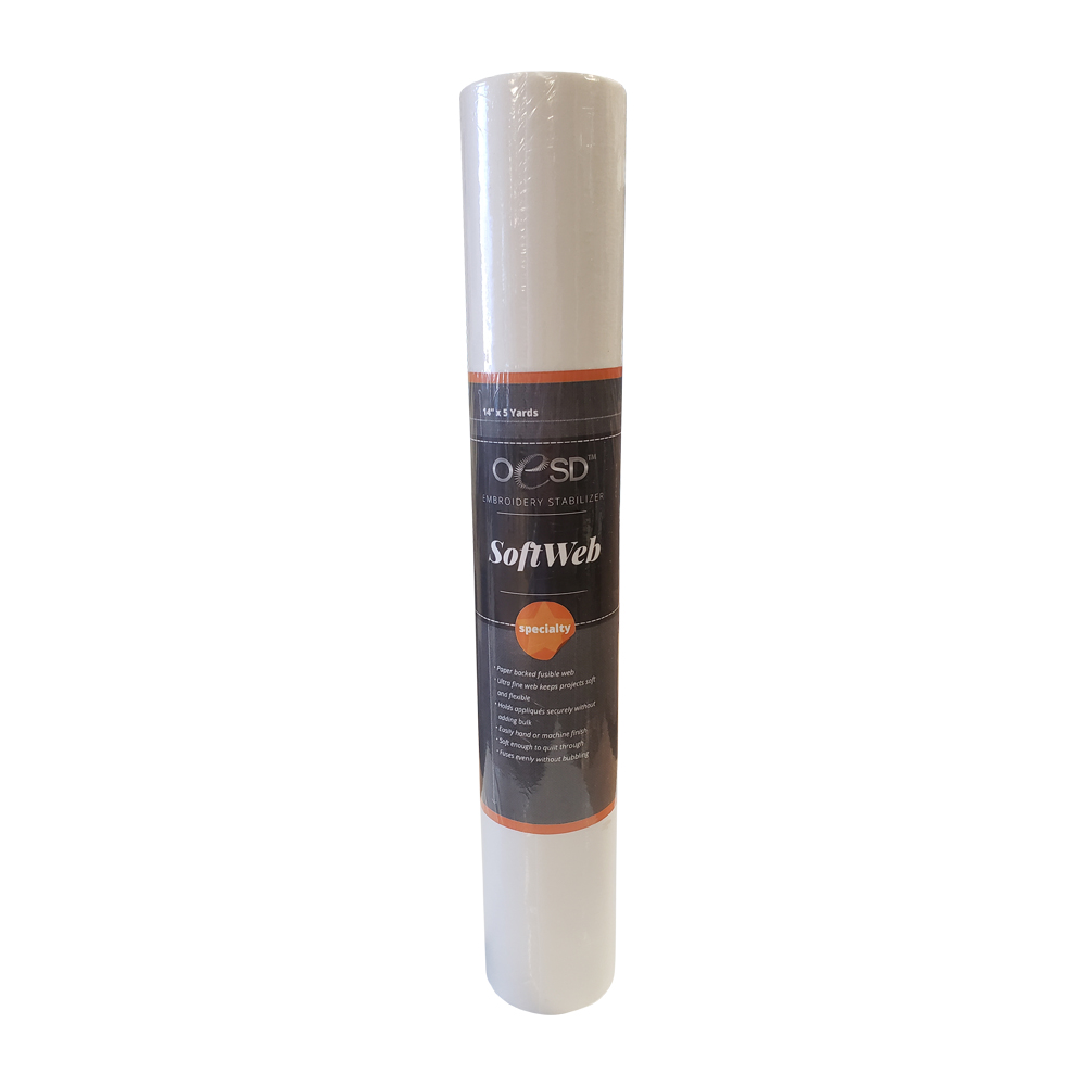 OESD SoftWeb Fusible Embroidery Stabilizer - 14in x 5yd Roll - White