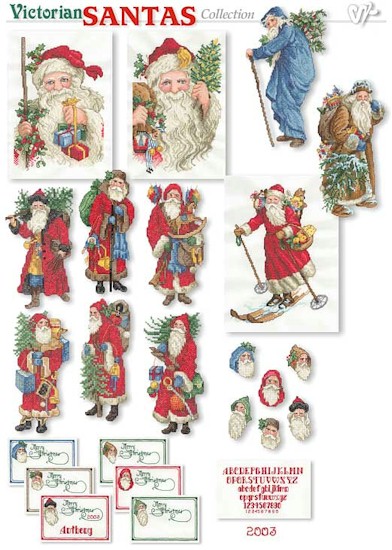Victorian Santas Embroidery Designs on CD from the Vermillion Stitchery 72500
