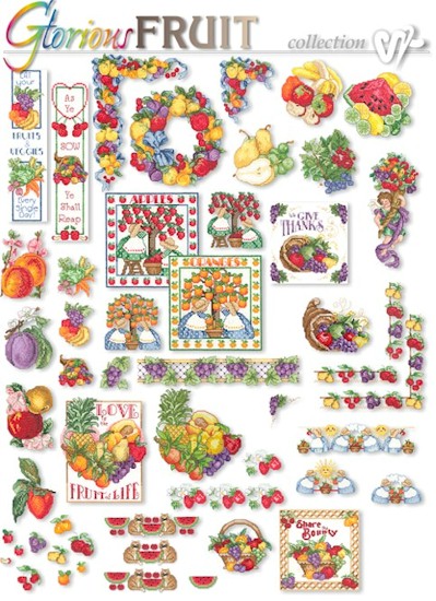 Glorious Fruit Embroidery Designs on CD from the Vermillion Stitchery 72200