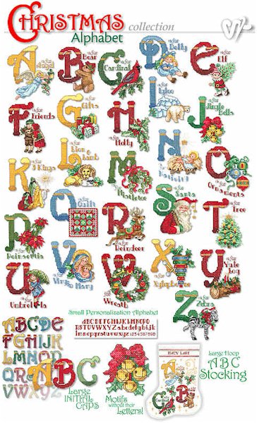 Christmas Alphabet Embroidery Designs on CD from the Vermillion Stitchery 71900