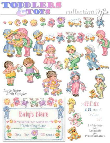 Toddlers and Toys Embroidery Designs on CD from the Vermillion Stitchery 71700