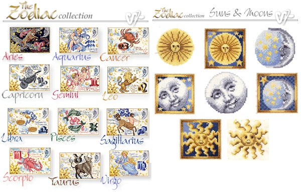 Zodiac Collection Embroidery Designs on CD from the Vermillion Stitchery 70600