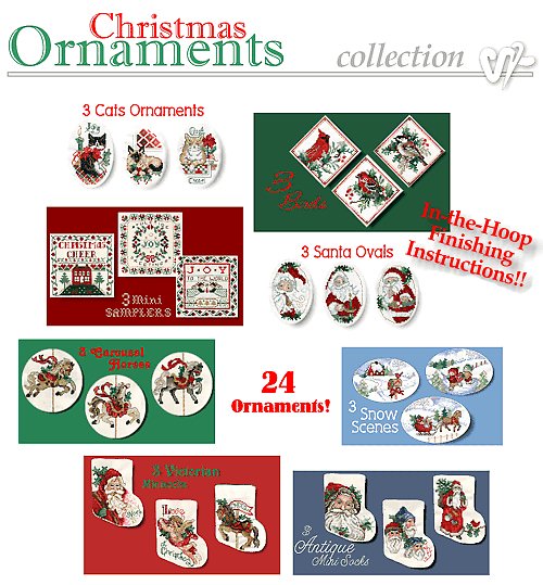 Christmas Ornaments Embroidery Designs on CD from the Vermillion Stitchery 68600 - CLOSEOUT