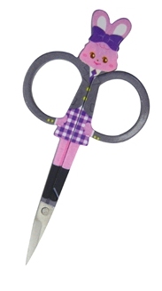 Happy Bunny Embroidery Scissors - Gray & Purple Plaid - CLOSEOUT