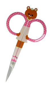 Buddy Bear Embroidery Scissors - Pink with White Polka Dots-  CLOSEOUT