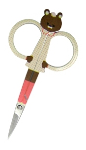 Buddy Bear Embroidery Scissors - Cream & Pink Polka Dots - CLOSEOUT
