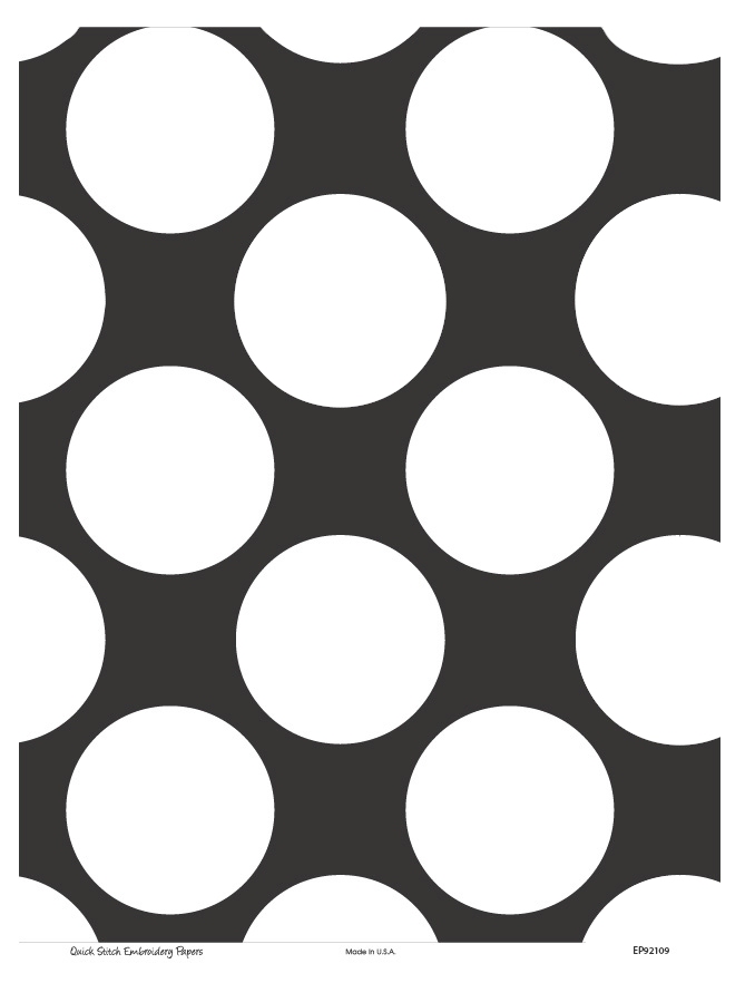 Jumbo Polka Dots 9 - QuickStitch Embroidery Paper - One 8.5in x 11in Sheet- CLOSEOUT